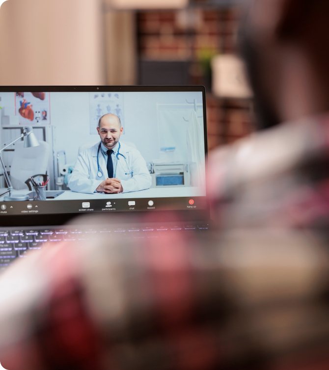 Atendimento medico via videochamada